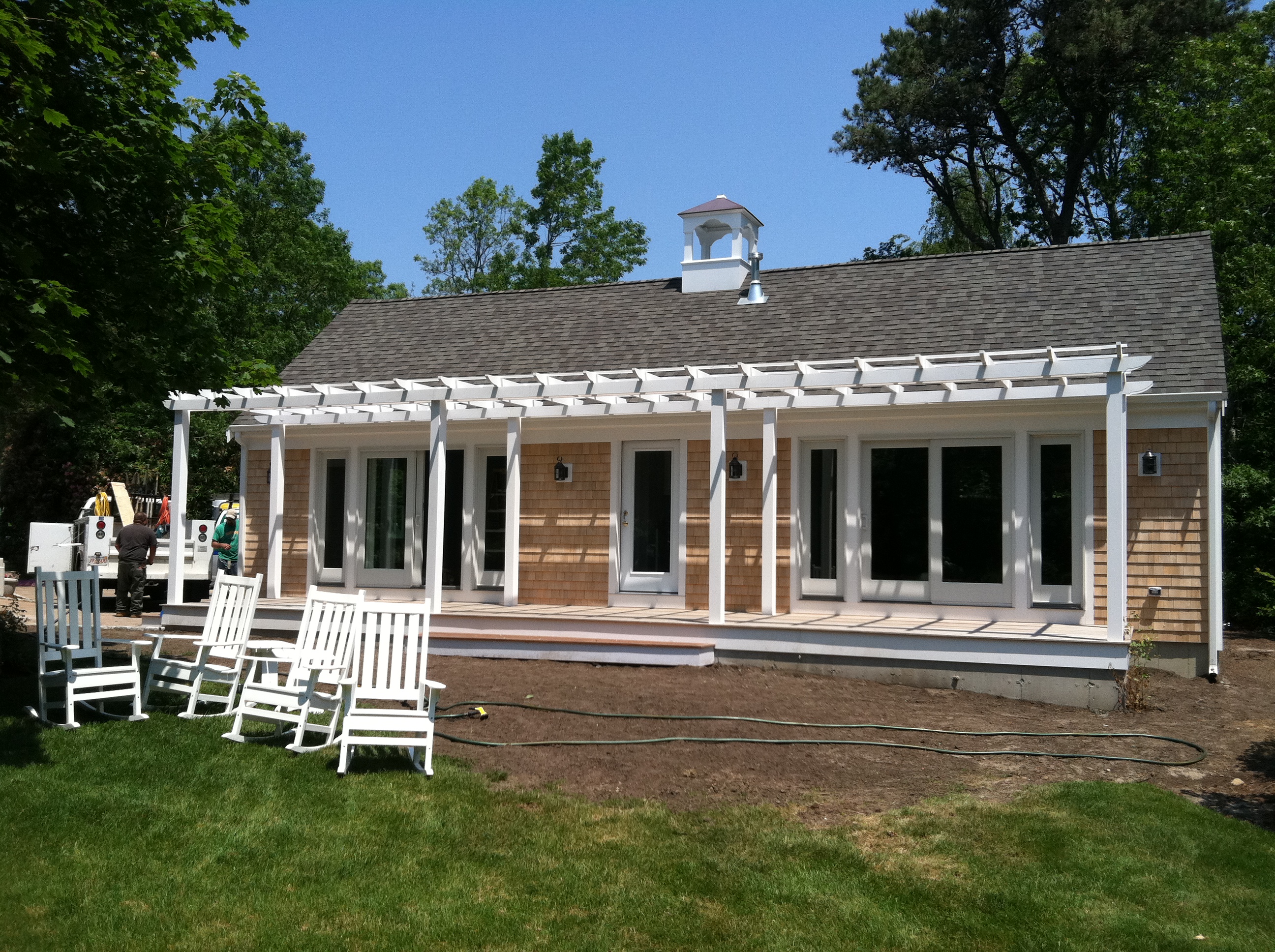 Privacy Fence with Pergola Top